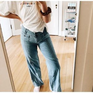 Cabi High Rise Chambray Wide Leg Pants Style# 216